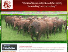 Tablet Screenshot of lincolnredcattlesociety.co.uk